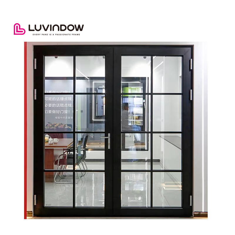 Luvindow Aluminum Doors for Kitchen Aluminum Exterior Door Double Glazed Glass Front Residential Entry House Doors
