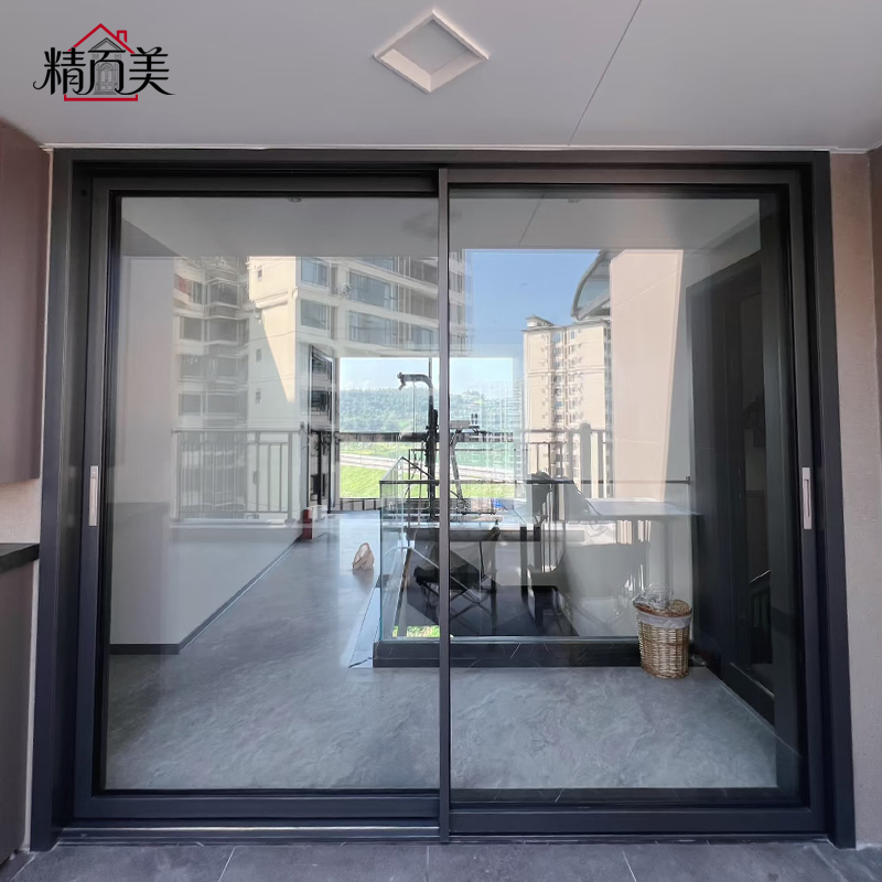 Two Panel Side By Side Sliding Door Space Saving Aluminum Alloy Frame Two Pane Tempered Glass Windproof Balcony OEM ODM Bulk