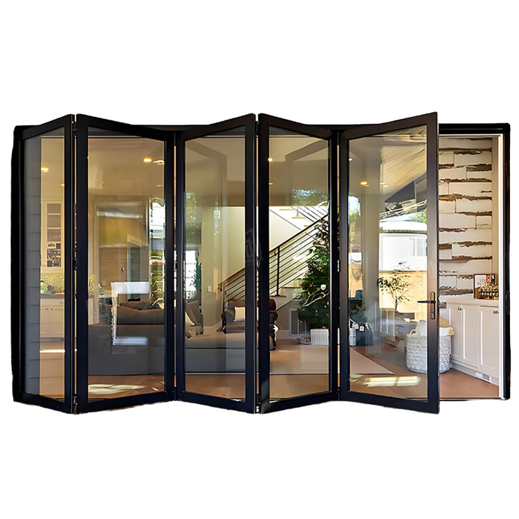 Modern Aluminum Bi-Fold Doors Hurricane Proof Design for Large Opening Patio Courtyard Outdoor Folding Door