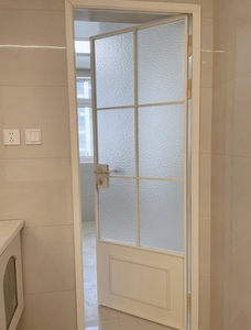 Minimalist Crittall Style Aluminum Interior Door Single Glazed Waterproof Bathroom Door for Luxury Villa and Hotels