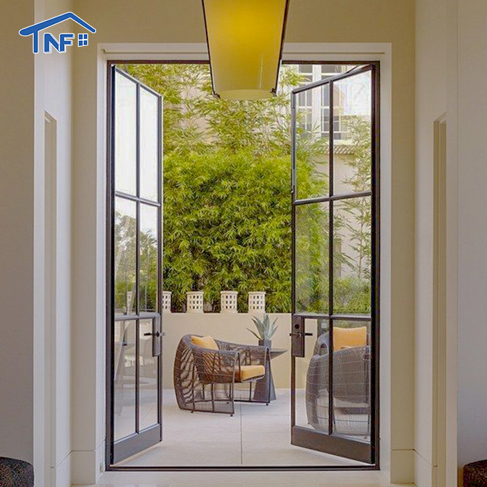 Simple Design Single Door Exterior Aluminum French Door Bathroom Narrow Frame Casement Aluminium Interior Glass Door