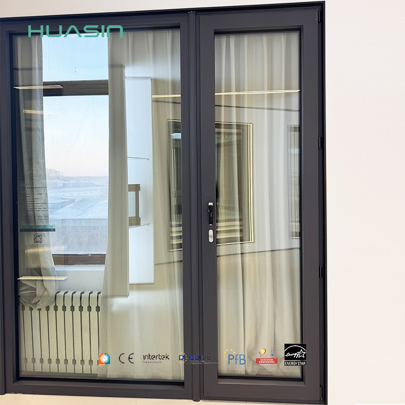 HUASIN Panoramic Aluminum Clad Wood Tilt and Turn Door | Flush Frame Design | Wind Resistant