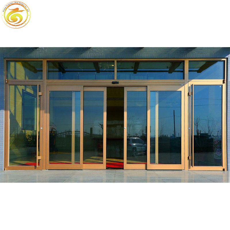 Energy Efficient Thermal Break Aluminum Storefront Door with Double Glazing for Supermarket Entrance