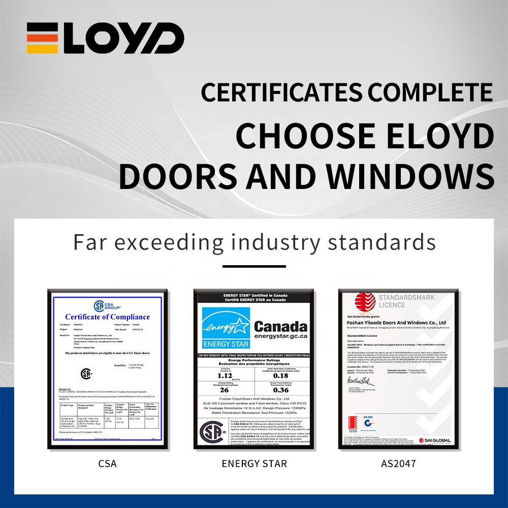 Eloyd Custom Modern Aluminum Glass Sliding Doors with Waterproof Hurricane Impact Lift Slide for Villa Garden 5-Year Warranty