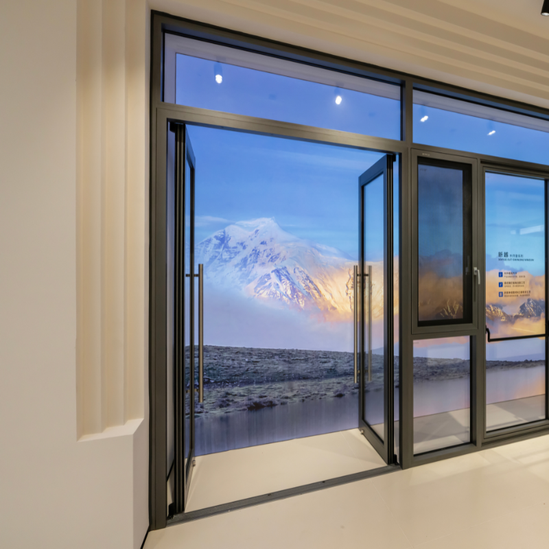 Hihaus 2027 Style Commercial Glass Door Office Store Shopping Mall Front Aluminum Spring Door