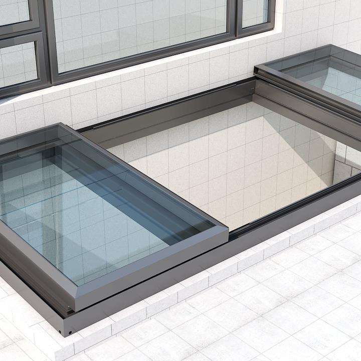 Sliding Security Windows for Home &amp; Shop Front Glass Aluminum Skylight Panoramic Metal Door Windproof Function 5 Year Warranty