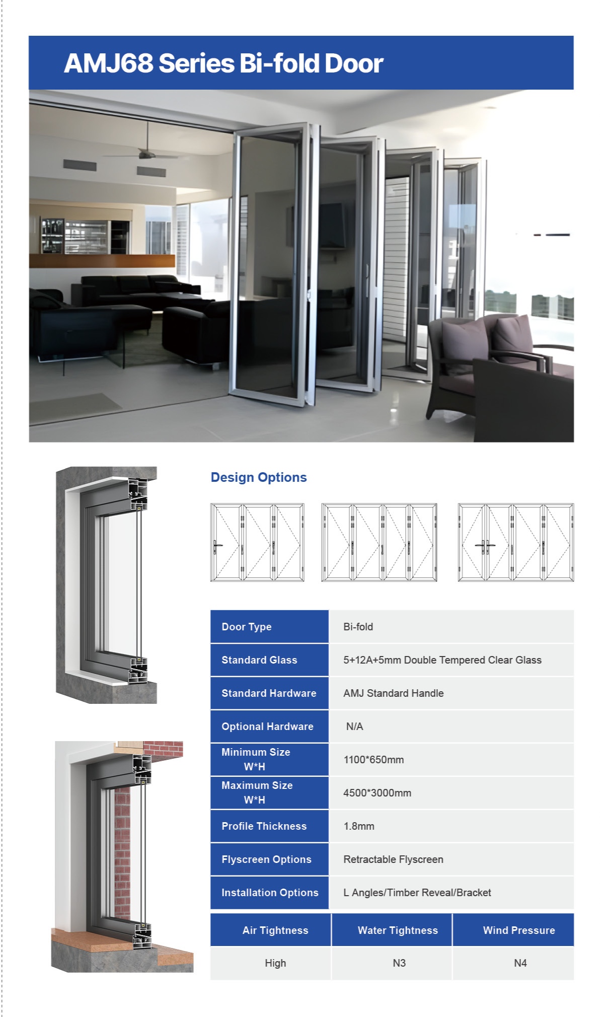 AMJ Bi-Fold Door Features