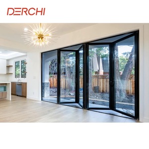 DERCHI NFRC AS2047 Aluminum Bi-fold Doors Patio Double Glass