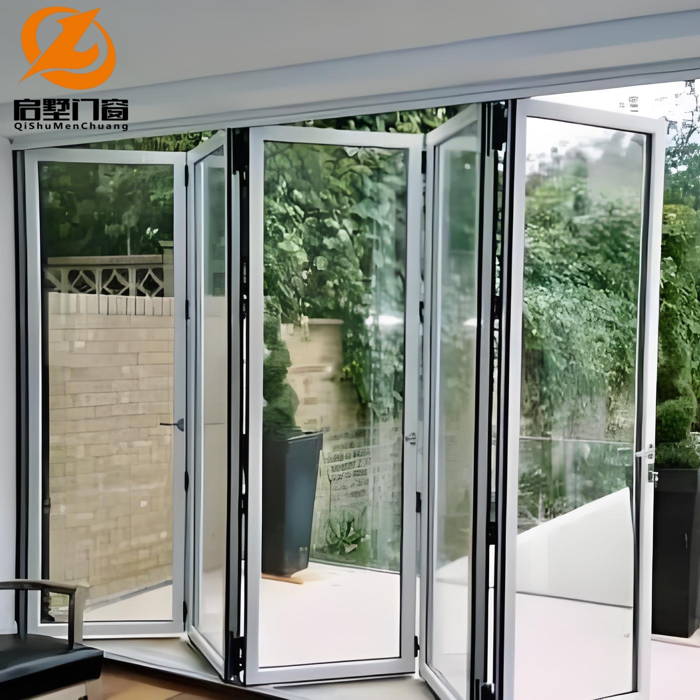 Child Safe Aluminum Folding Doors with Smooth &amp; Reliable Movement Waterproof for Bathroom Kitchen &amp; Courtyard in Modern Houses