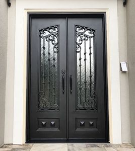 CBMmart Exterior Residential Front Door Wrought Iron Doors Security Door Gates Custom Glass For Houses