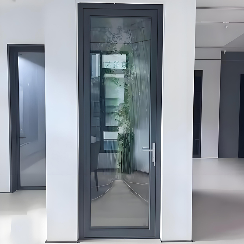 Modern Double Swing Aluminum Casement Door with Hurricane-Proof Thermal Insulation Glass Manual Opening for Supermarket