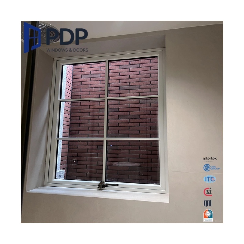 PDP 2025 Hot Sale Luxury Stainless Steel Invisible Louver Tempered Double Glazed Aluminum French Awning Windows Living Room