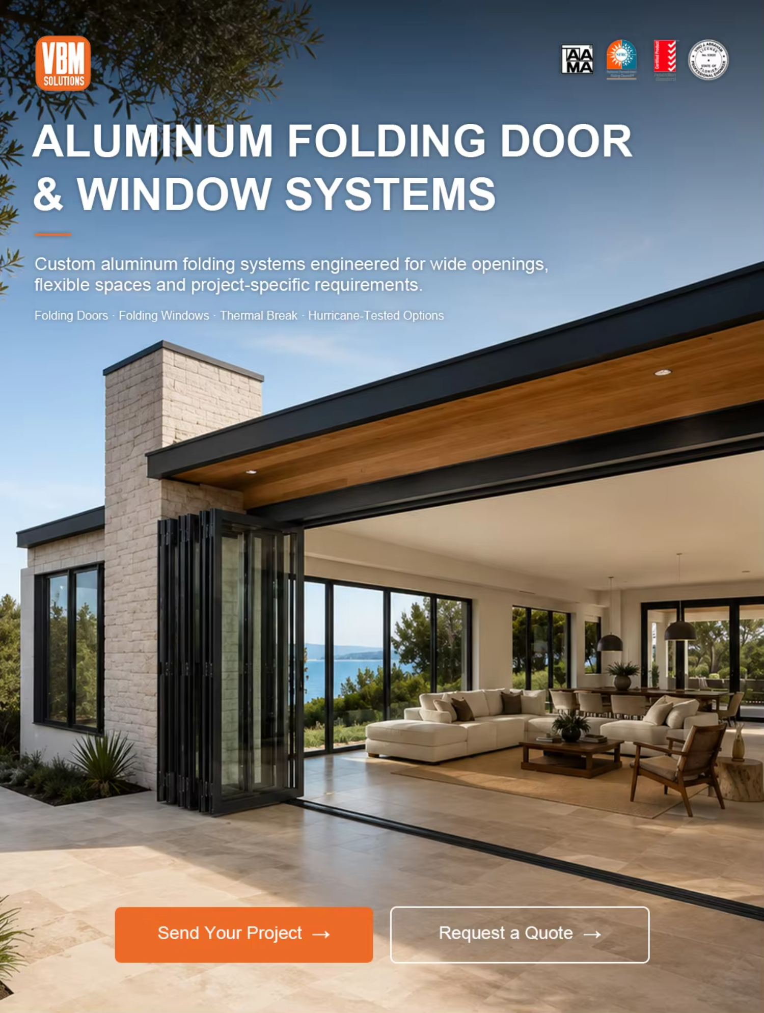 Custom Aluminum Folding Glass Door for Retail Storefront Convenience Store Entrance and Shopfront Projects