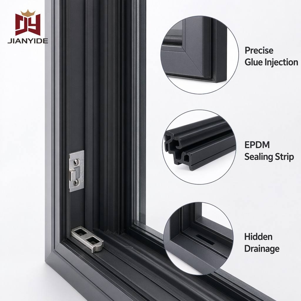 High Quality Aluminum Alloy Tilt Turn Window for Villa Multi-Function Casement Low-E Insulated Glass Windproof Waterproof