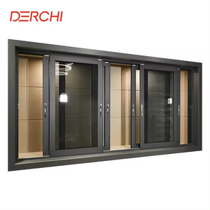 Double Tempered Glazed Custom Made Aluminum Glass Sliding Windows