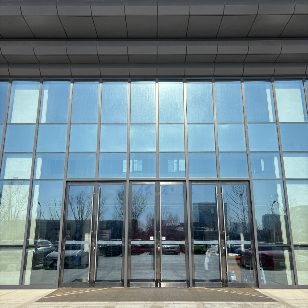 Commercial Front Entry Doors for Business Double Glazed Wind Proof Aluminum French Doors Exterior