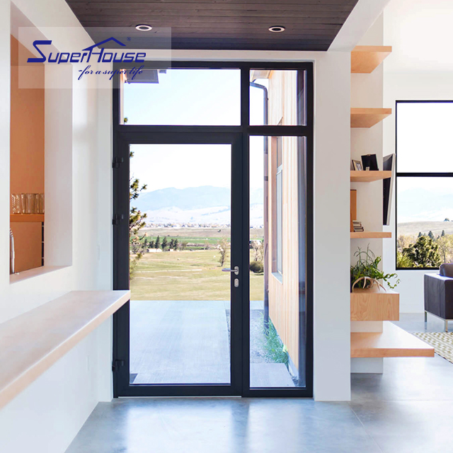 Casement Exterior French Doors Florida Hurricane Proof Laminated Safety Glass Waterproof Impact Resistant Aluminium Door