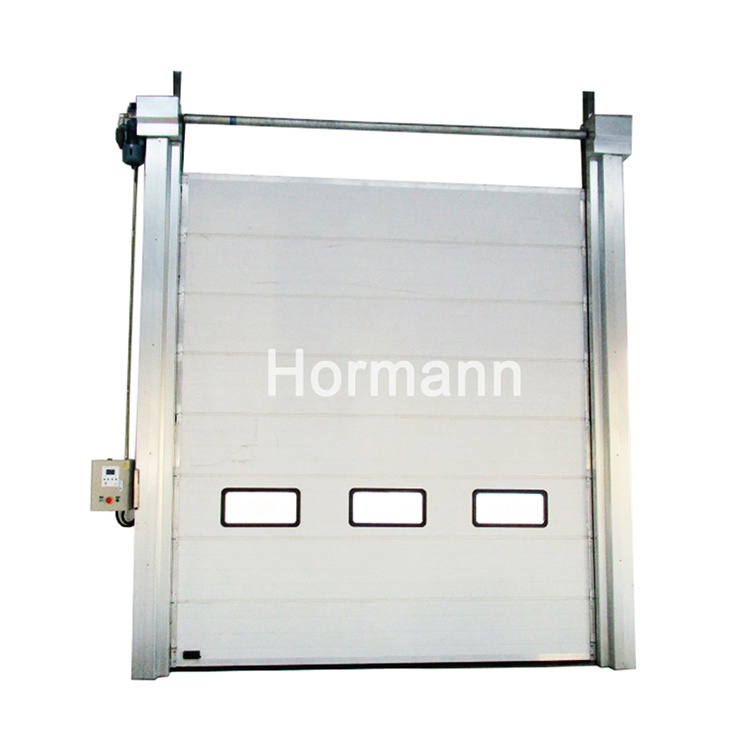 External Roll Type Metal Aluminum Alloy Industrial Lifting Door Heavy Duty Drum Spiral High Speed Door