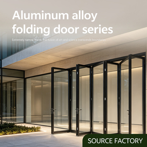 Aluminium Bifold Folding Patio Door Thermal Break Double Tempered Glass Exterior Sliding Entry Doors
