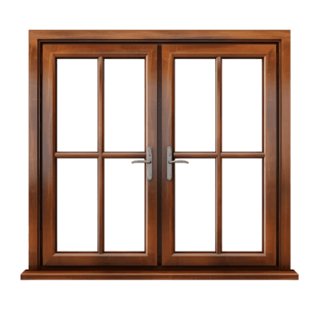 Durable Wood Casement Windows Weather Resistant Natural Grain Easy To Install Patio Use