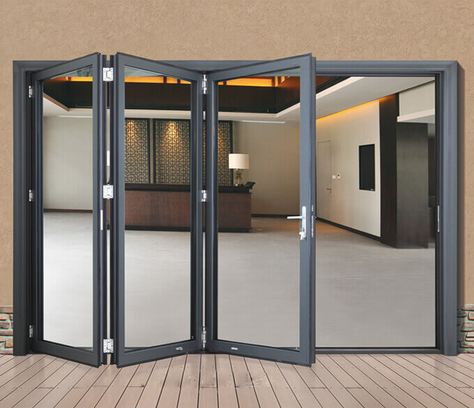 Aluminium folding window door