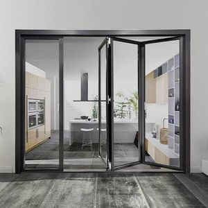 Modern Aluminum Folding Door Double Glazed Soundproof