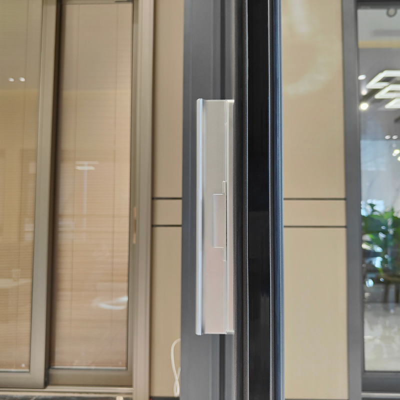 Hihaus Aluminum Sliding Windows for Houses Modern Porch Black Sliding Glass Windows with Shutters