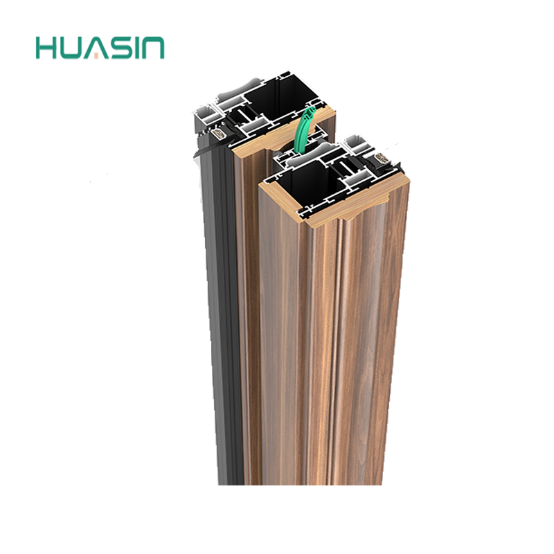 Huasin NFRC CE Double Track Energy Efficient Modern Residential Patio Aluminum-Clad Wood Sliding Door