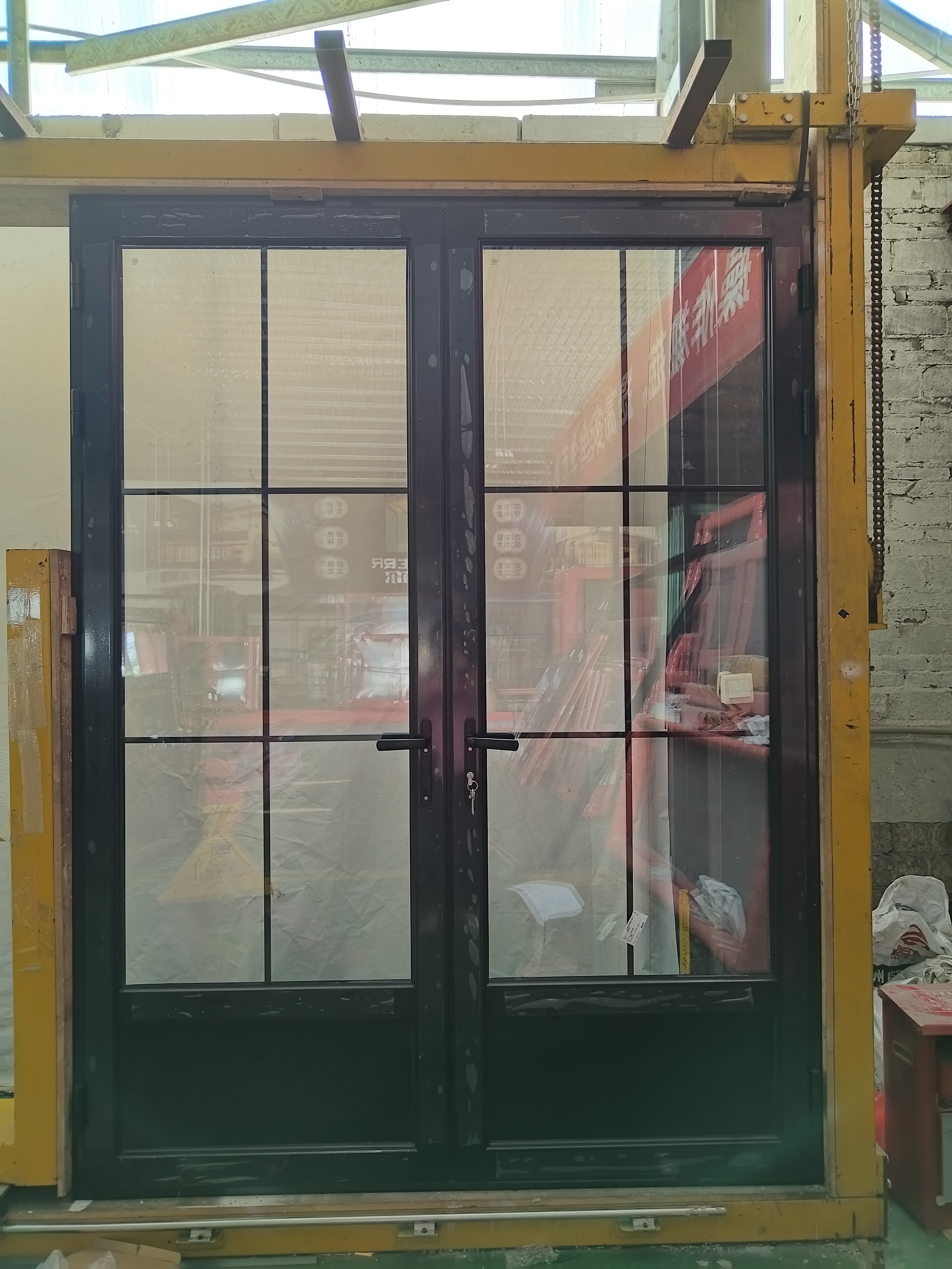 Energy Efficient Aluminum Contemporary Double Glazed Tempered Glass Waterproof Finished Kitchen Modern Front Doors for Houses