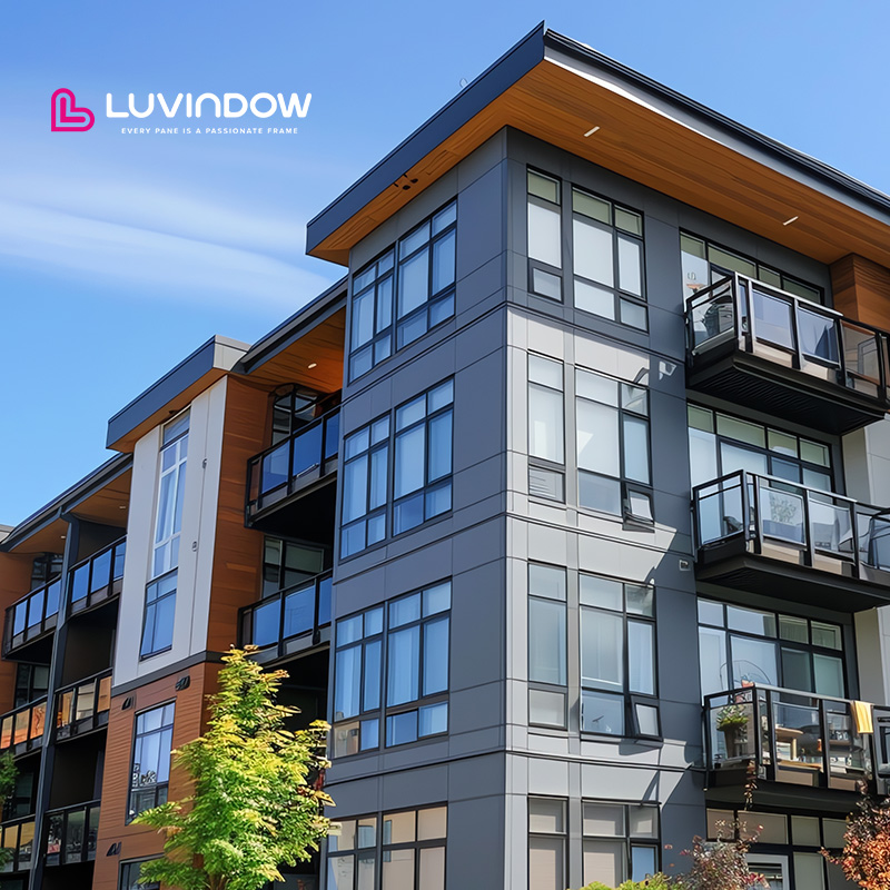 High Performance Thermal Break Aluminum Windows Double Glazed Soundproof Casement Windows For Hotel Apartment Projects