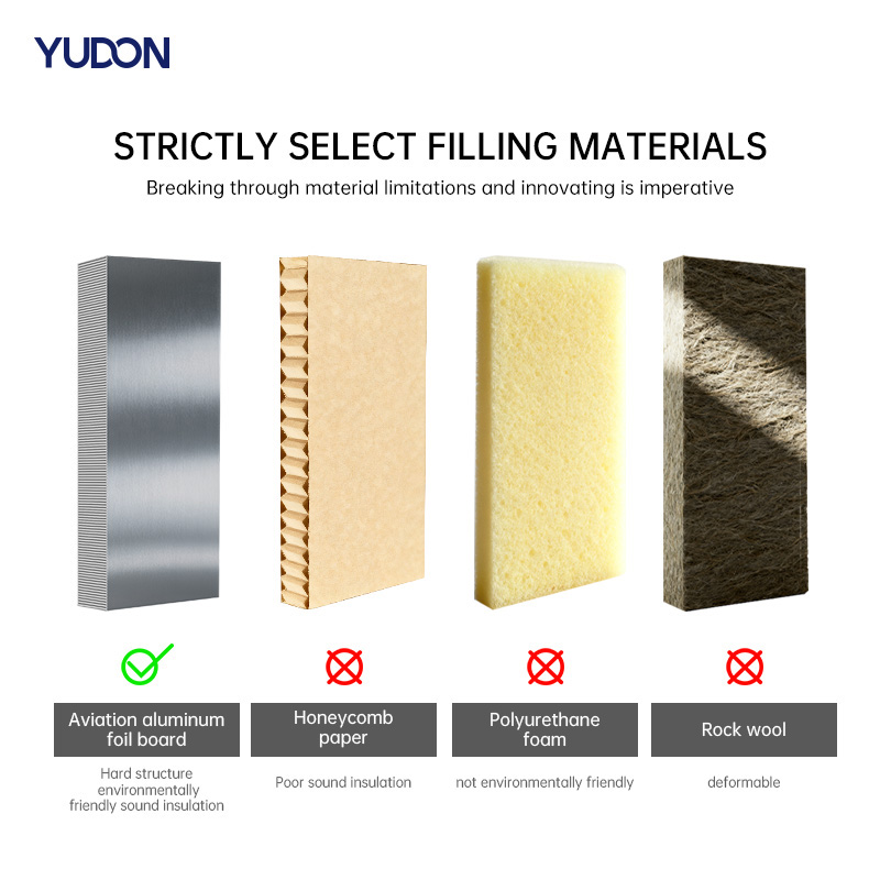 YUDON DOOR Aluminum Armored Door Entrance Security Entrance Door Soundproof Heavy Duty Hinge Bullet Proof for Modern House Front