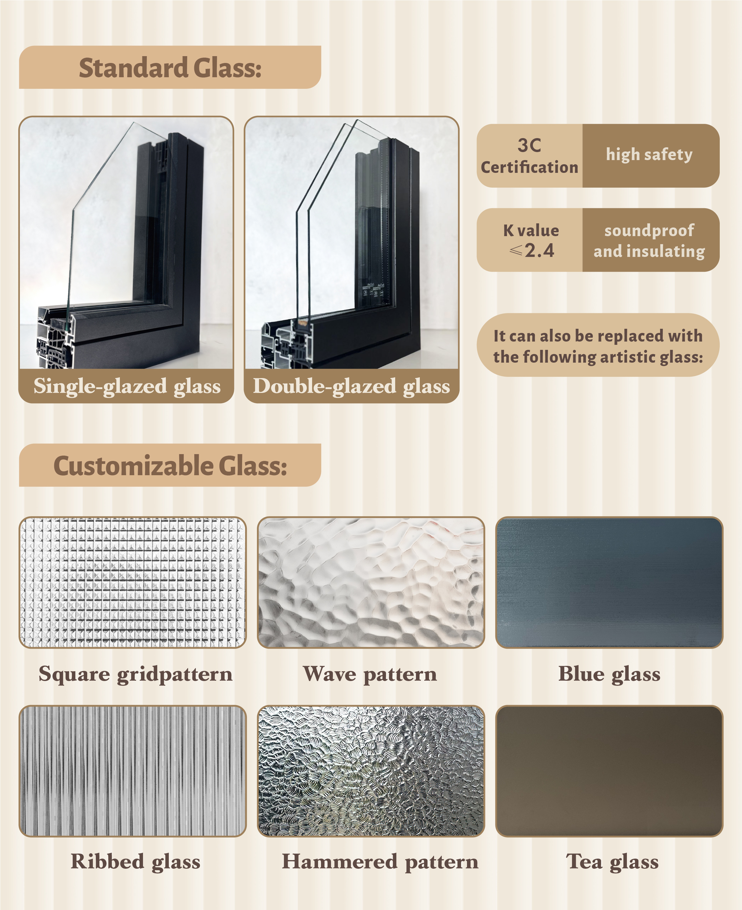Shatterproof & Corrosion Resistant Aluminium French Windows for Exteriors Bedrooms & Farmhouses