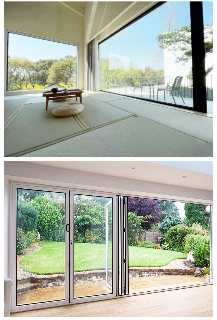 Modern Anti-Theft Aluminium Sliding Doors and Balcony Windows AS2047 Horizontal Design with Louver Curtain Tinted Glass Screen