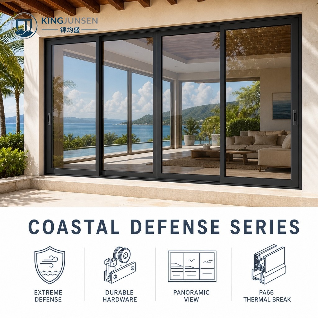 Modern Extreme Weatherproof Heavy Duty Aluminum Sliding Door Double Tempered Glass Panoramic View System Wine Cellar Hospital