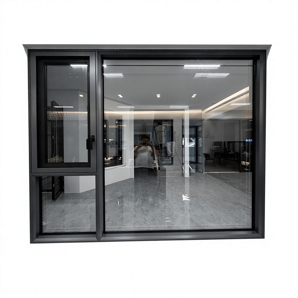 120 Series Casement Window Center Fixed Side Open Thermal Break Aluminum Window