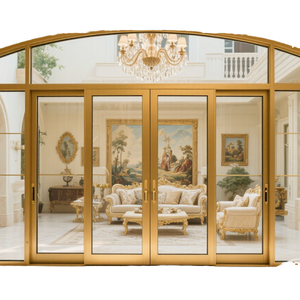 Customized Aluminum Patio Balcony Sliding Doors Double Tempered Glass Heavy Duty Black Aluminum Sliding Doors