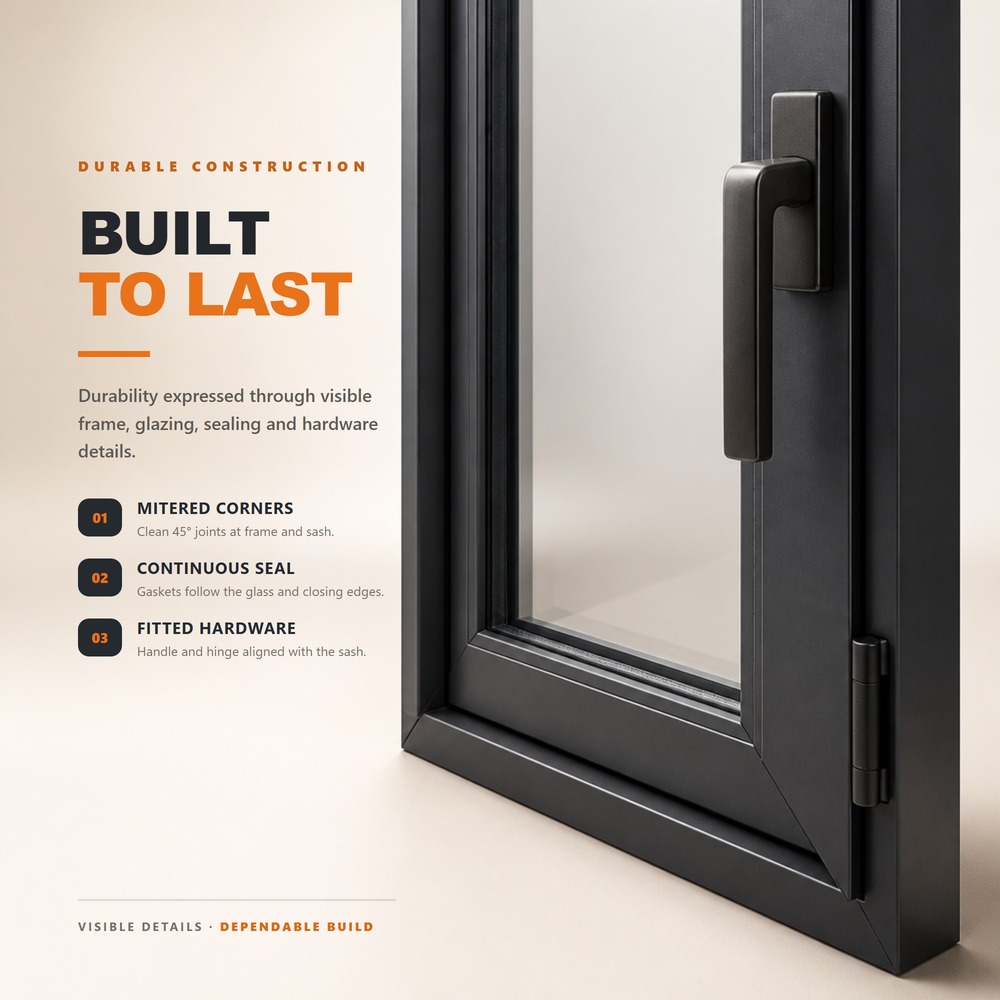 Custom Casement Aluminum Doors windows Corrosion Resistant Modern Design High Air Tightness Rust Proof for Storefront