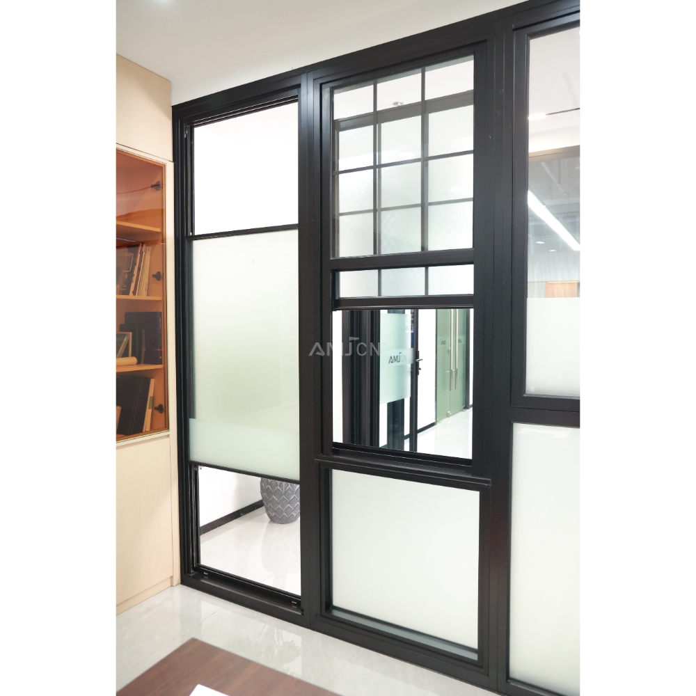 AMJ NFRC Csa AS2047 Modern Replacement windows Aluminum Door and Window Aluminum Vertical Sliding Window Double Hung Window