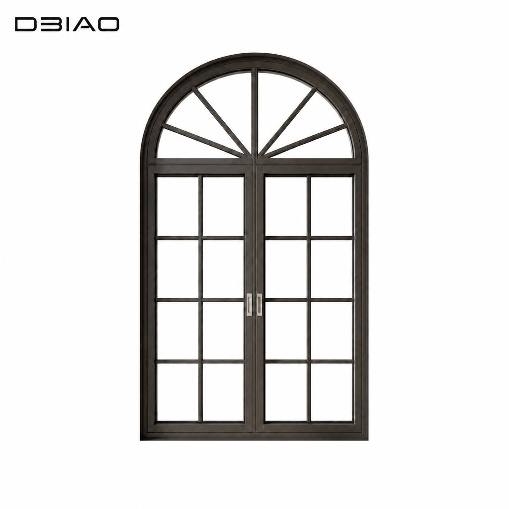 French Style Aluminum Alloy Swing Casement Window Double Tempered Glass Soundproof Thermal Break Frame for Modern Home Bathroom