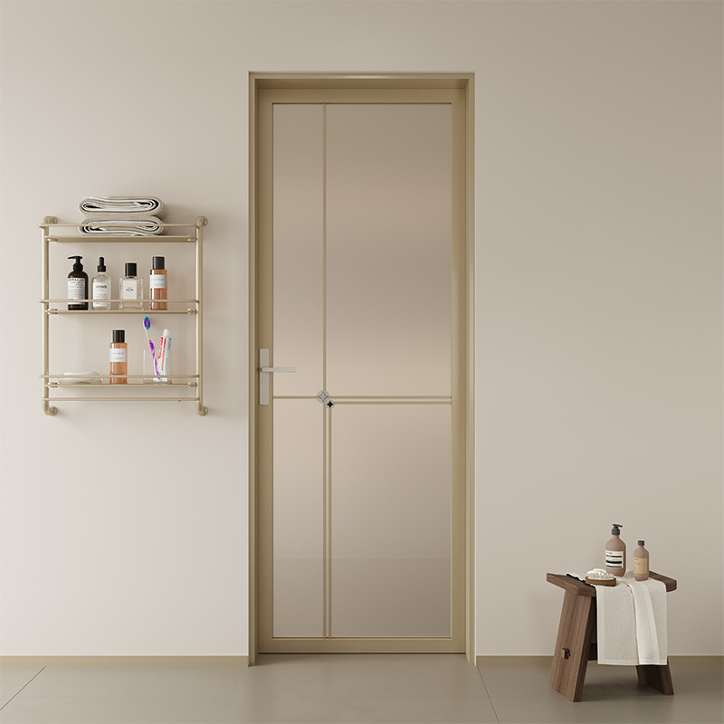 Interior Glass Bathroom Door | Aluminum Alloy Soundproof Door for Living Room &amp; Office