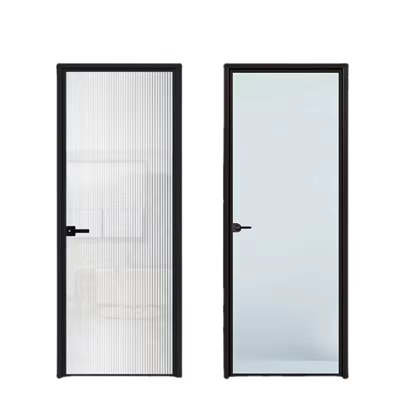 Modern Design Interior Door Aluminum Frame Tempered Glass/Frosted Glass Doors for Kitchen/Bathroom