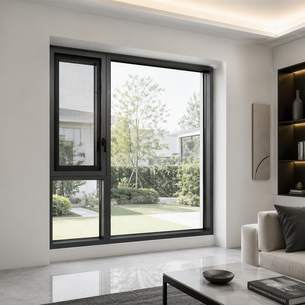 120 Series Casement Window Center Fixed Side Open Thermal Break Aluminum Window