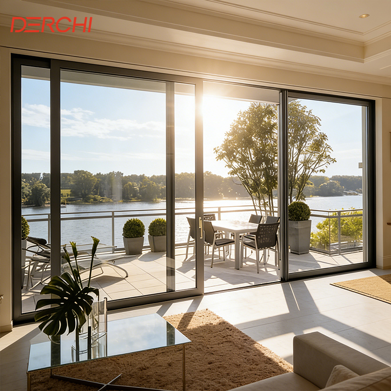 Florida Approved Large Patio Doors Modern Hurricane Impact Glass Triple or Double Glazed Lift and Sliding Door