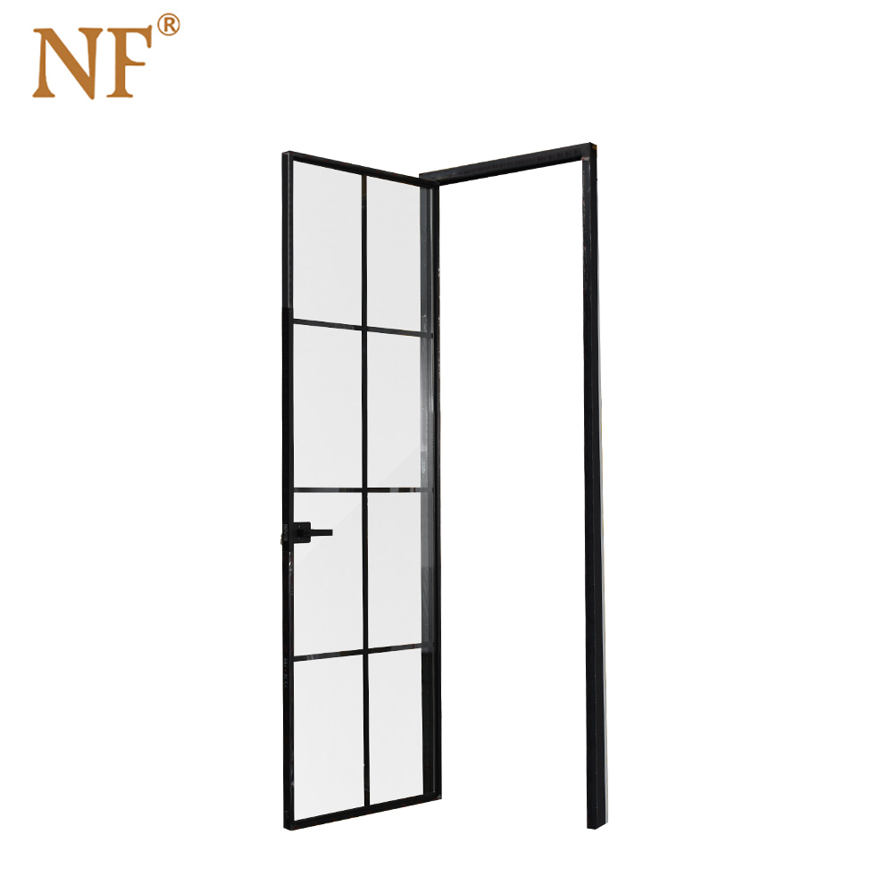 French Design Commercial Swing Soundproof Waterproof Aluminum Double Tempered Glass Casement French Door For Villas Kitchen
