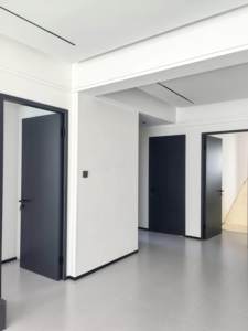 Extremely Narrow Aluminum-Wood Bedroom Door Moisture and Insect Resistant, Flat Exterior, Inward Opening Interior Door Set