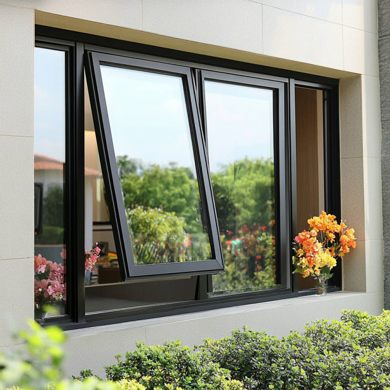 Wholesale Modern Aluminum Outward Top Hung Awning Window Thermal Insulation Waterproof Design Ventilation Outdoor Bathroom