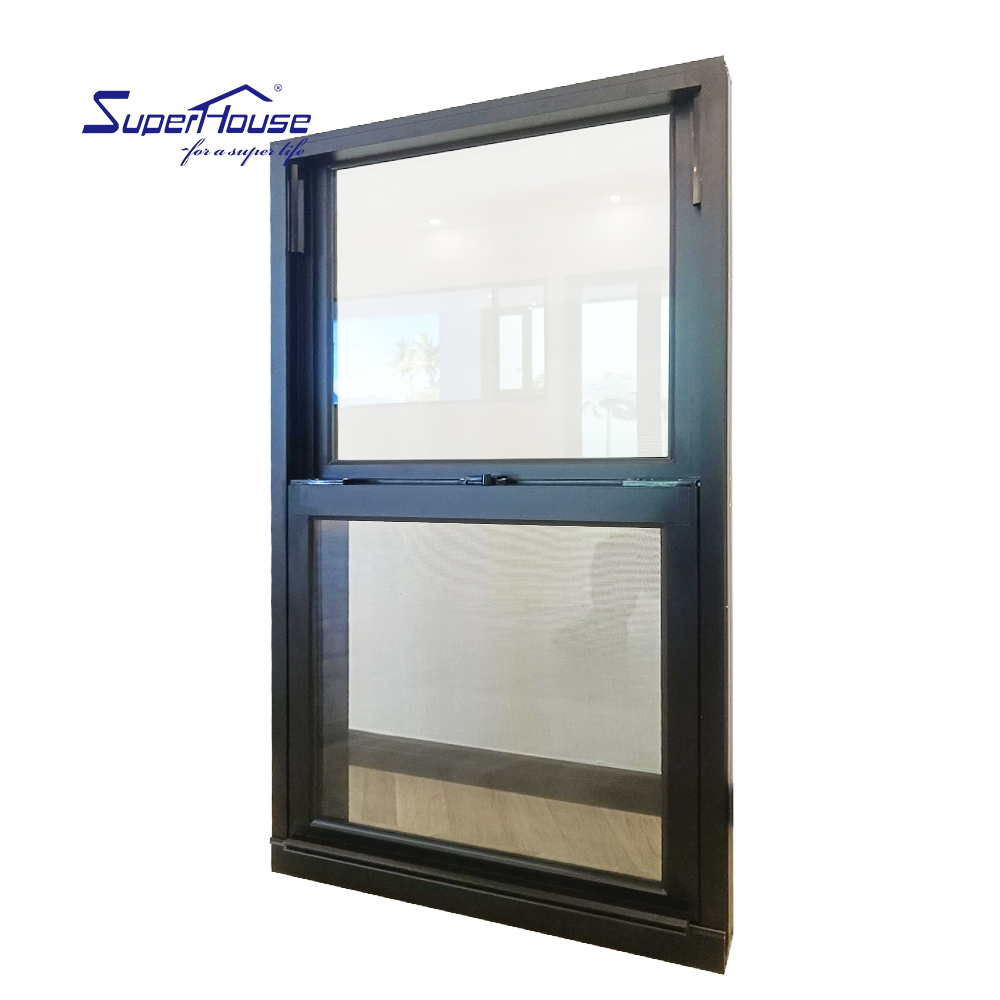 American Waterproof Aluminium Double Glass Sash Window Single Double Hunge Vertical Sliding Windows