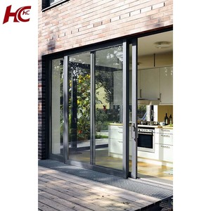 Windproof Waterproof Modern Aluminium Double Glazed Sliding Kitchen Doors