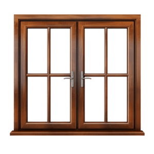 Durable Wood Casement Windows Weather Resistant Natural Grain Easy To Install Patio Use