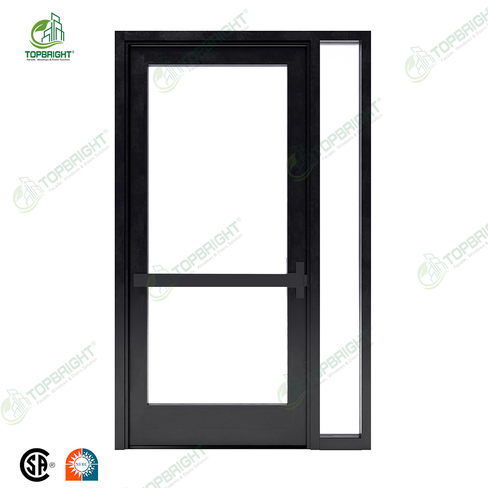 Topbright Modern Custom Office &amp; Store Front Glass Aluminum Exterior Doors with Anti-Theft Heat Insulation &amp; Waterproof Features